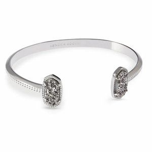 Elton Silver Cuff Bracelet in Platinum Drusy